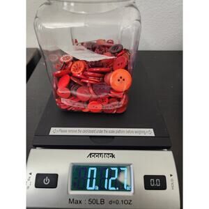 Red Buttons of various shapes/sizes, new, vintage